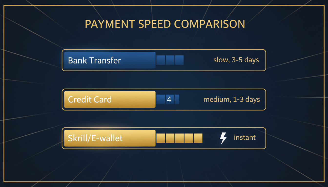 Infografika przedstawiająca porównanie czasu wypłat w kasynach online