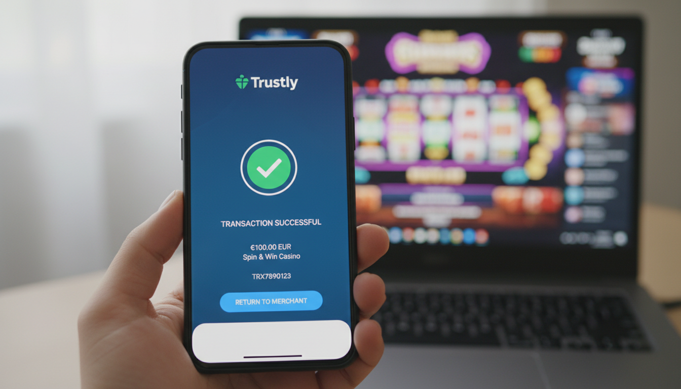 Interfejs płatności Trustly na smartfonie